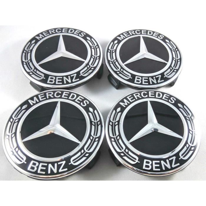  Classe A B C et cLK GL m ml SLK   pour rivets cercles alliage Car_Parts 4 x Bouchons Enjoliveur Argent Logo Mercedes de 75 mm 