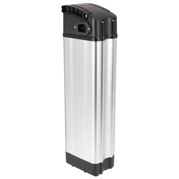 Boîtier De Batterie Swiixxer Pour Vélo électrique – 36V / 48V – 18650 – Alliage Aluminium + Plastique – 385 X 110 X 76 Mm – Noir Et Argent