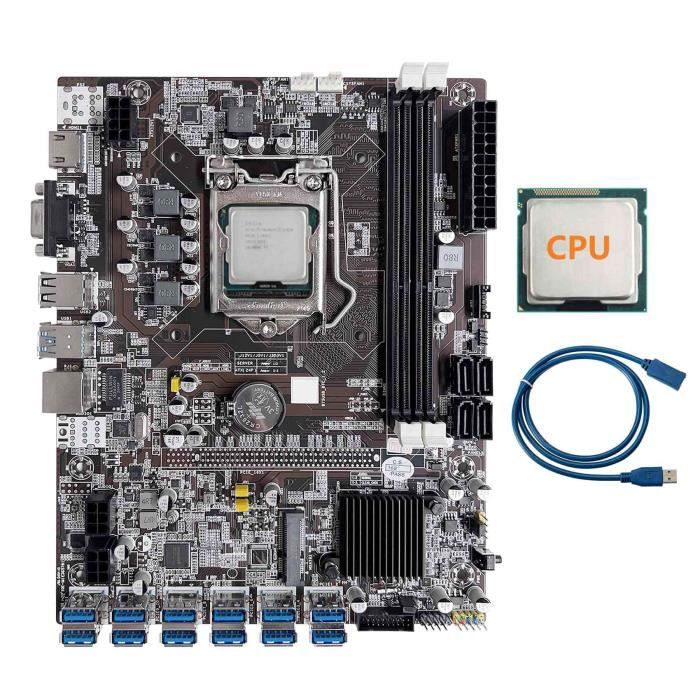 Carte Mère BTC-S37 8GPU Kit CPU Inclus Riserless Motherboard Crypto