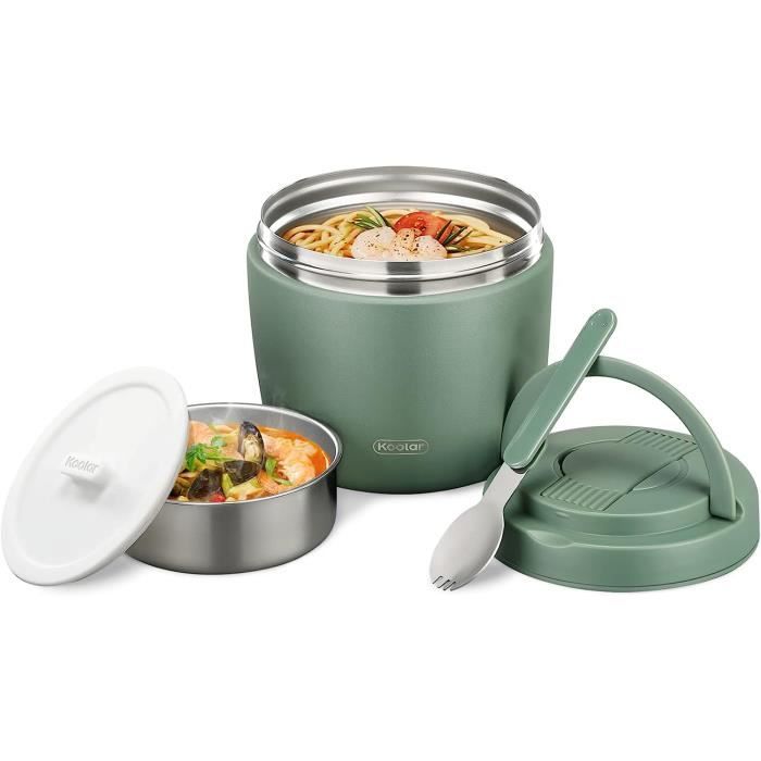 Boîte Alimentaire Isotherme 1500 Ml - Acier Inoxydable, Garde Au Chaud 6h, Avec Cuillère
