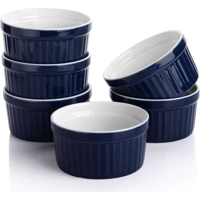 2 Ramequins En Porcelaine Blanche Profonds - 10 Cm De Diamètre - Pour Crème Brûlée, Gratins, Desserts
