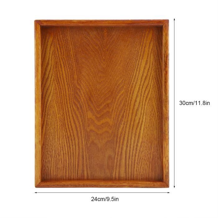 3 pièces Plateau Petit déjeuner, Plateau en Bois rectangulaire, pour café, thé et Snack Assiette de Diner - Maison