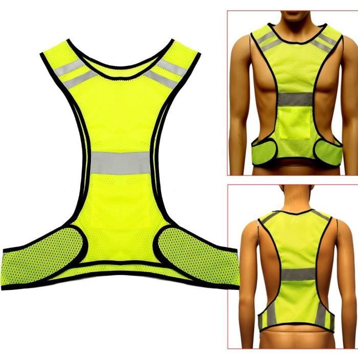 Gilet de sécurité réfléchissant haute visibilité pour running - SPORT - Jaune