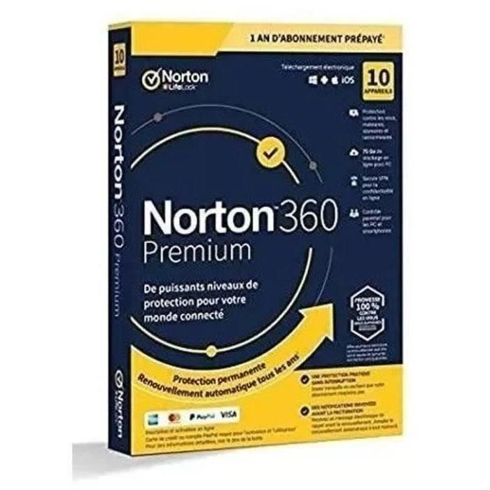 SYMANTEC Norton 360 Premium - Version boîte (1 an) - 10 dispositifs, espace de stockage de cloud 75 GB
