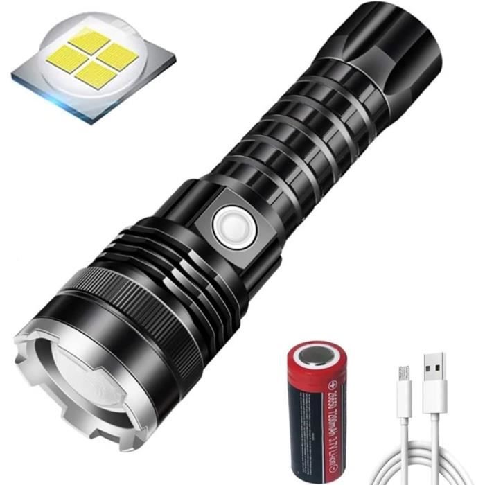 Lampe Torche Led Rechargeable 20000 Lumens Super Bright Torche Tactique Lampe Haute Puissance