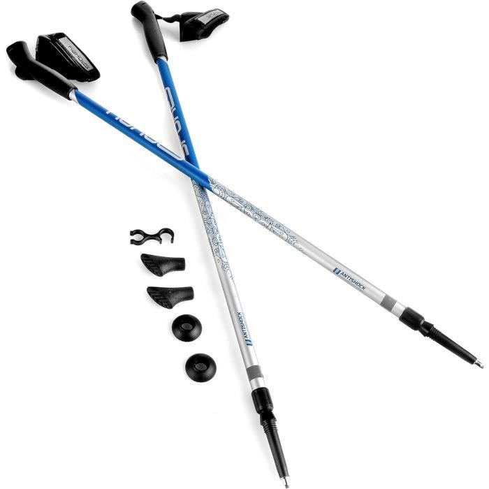 Bâtons De Randonnée Légers Réglables - En Fibre De Carbone, Pointes Tungstène, 25-65 Cm