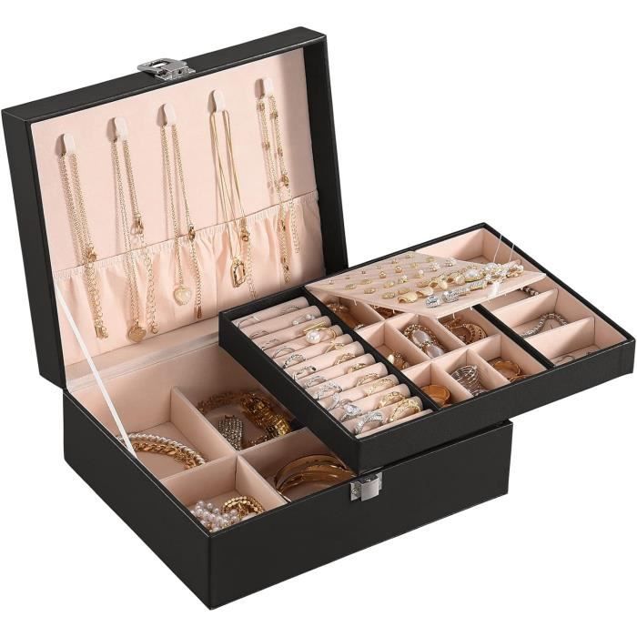 Boîte à Bijoux Organisatrice En Tissu Rose - Format 11x9x14 Cm - Neuf Avec Étiquettes