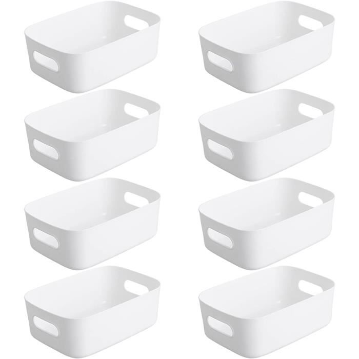 Lot De 2 Paniers De Rangement Métalliques Pour Congélateur Coffre - Empilables, Avec Poignées - Blanc