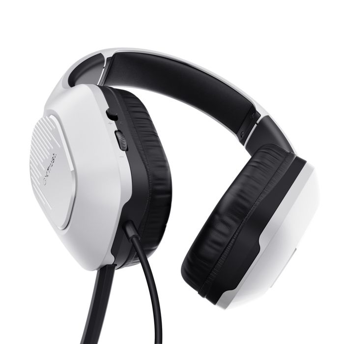 Trust Gaming GXT 415PS Zirox Casque PS5 Léger, Jack 3.5 mm, Câble de 1,2 m, Casque Gamer Filaire PlayStation 5 avec Micro - Blanc