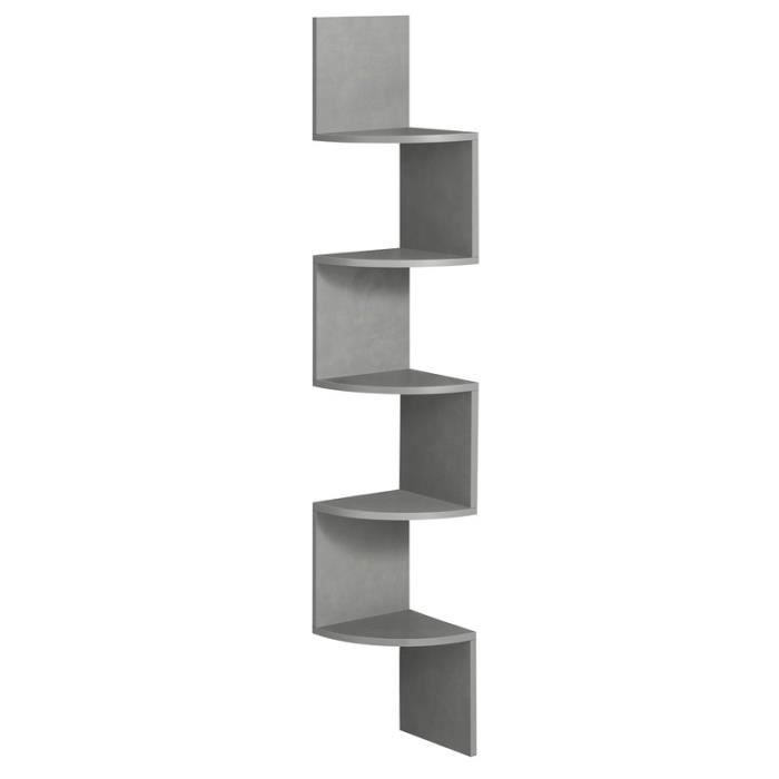 Étagère dAngle Murale - VASAGLE - Gris Tourterelle - Contemporain - Design