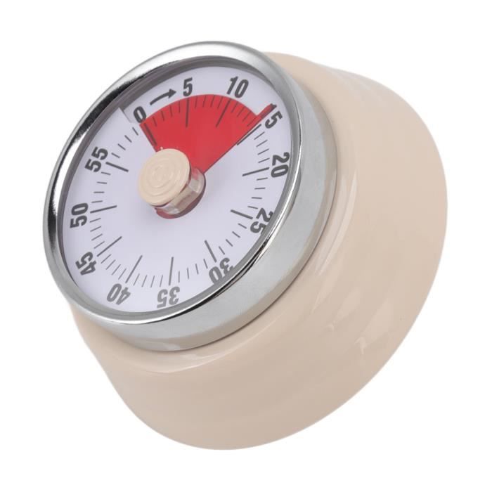 Minuteur Cuisine Mécanique 60 Minutes - Alarme Sonore 72dB - Aimanté - Sans Pile