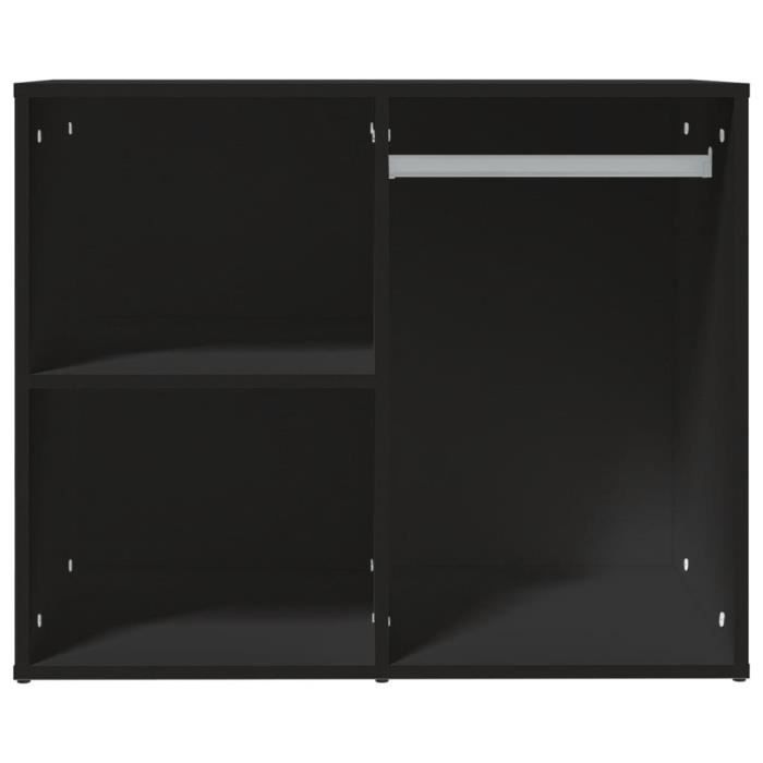 vgeby armoire de dressing noir 80x40x65 cm bois d'ingénierie pratique ruida