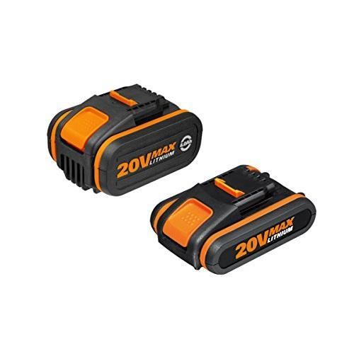Worx Power Share 20 V Batterie Li-Ion Set 1 x 2000 mAh Batterie Plus 1 x 4000 mAh Batterie rechargeable wa3605 1 pièce 