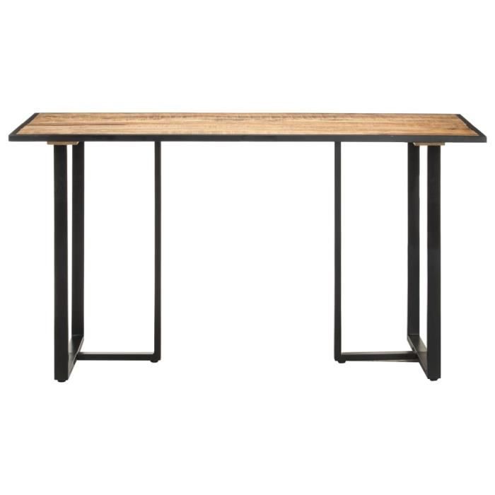 lessaisons table de salle à manger 140 cm bois de manguier brut 117221