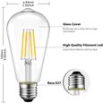 4PCS 4W E27 ST64 Ampoule LED à Filament Vintage, Edison Ampoule Lampe Décorative pour Lustres l'éclairage Intérieur - Blanc Chaud-1