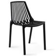 Lot de 4 chaises de jardin - Oviala - Noir - 55 x 46 x 79,5 cm - Polypropylène-1