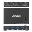 AIMOS AM-KVM201CC 2 ports HDMI KVM Switch Support 4K * 2K @ 30Hz HDMI KVM Switcher Keyboard Mouse USB-1