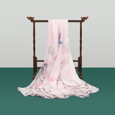 4 Écharpes Femme HTTDSLF - Foulards Légers Motif Floral 150x50cm | Châle Mousseline Pour Toutes Saisons