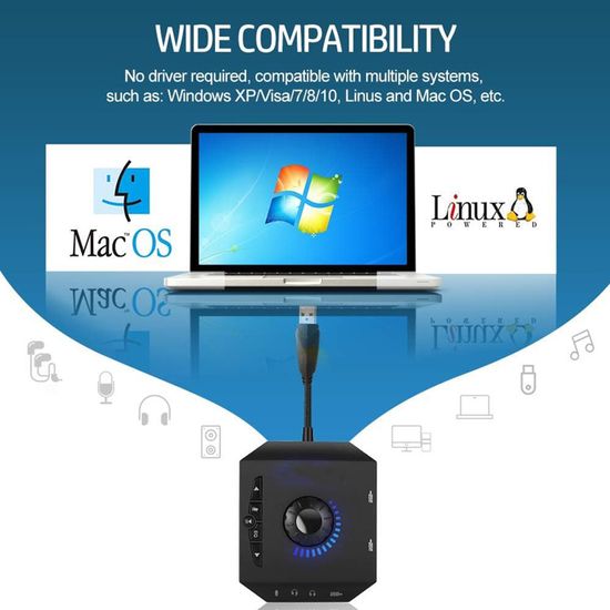 Son Externe Avec Contrôle Du Volume - Stéréo Et Audio - => 80 DB - Noir - Groothandel-XL