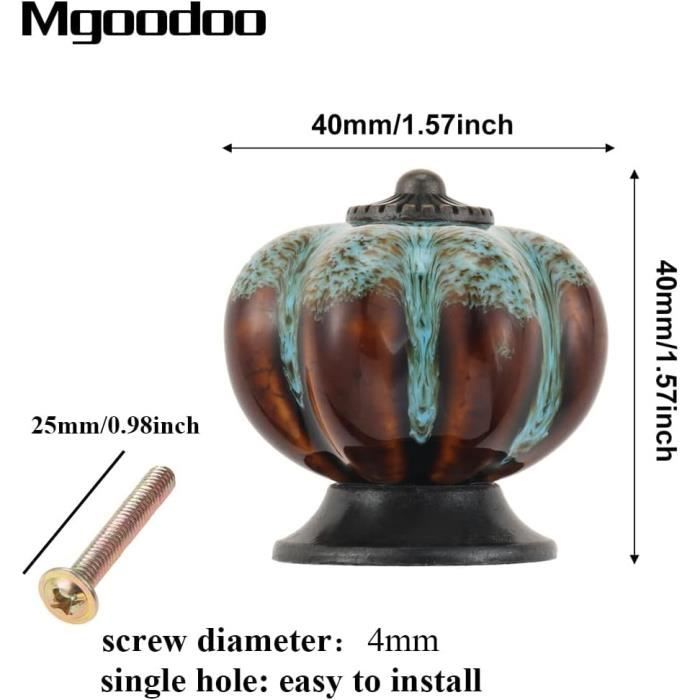 Vert)10 Pcs Boutons De Tiroir En Céramique Bouton De Meuble Pour Tiroirs Et Placards De Cuisine