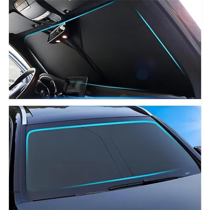 Pare-Soleil Pliable Voiture LEIVESTE – Protection UV 99% Avec Ventouses & Élastiques, Gardez L'Habitacle Au Frais !