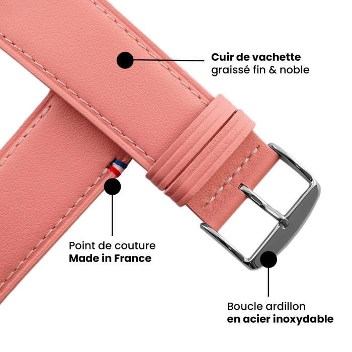 Bracelet ETERNEL en cuir marine compatible avec Apple Watch toutes