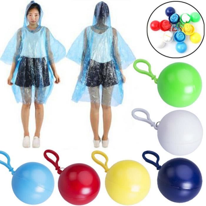 Lot De 7 Ponchos Imperméables Jetables YAFLUG - Pour Enfants, Adultes, Festival, Camping, Voyage - Léger, Pliable, Pochette Individuelle
