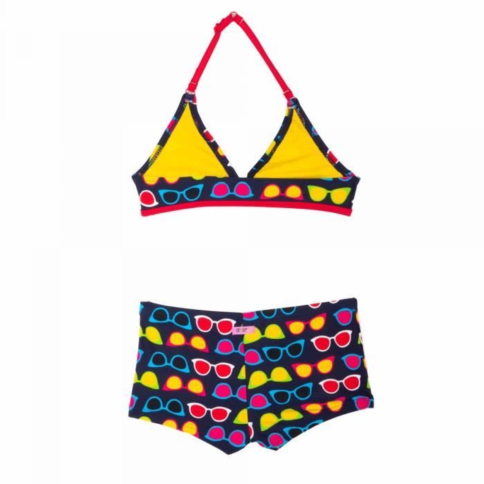 Yihuimin Maillot De Bain 2 Pièces Fille Enfant Shorty Tankini Imprimé 4-16 Ans