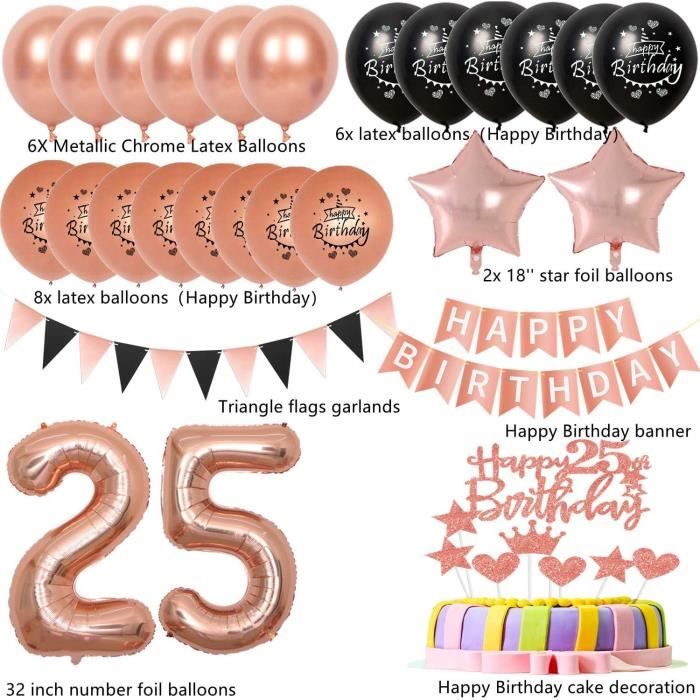 Set Décoration 25 Ans Anniversaire - Couronne + Écharpe Strass - Fête Anniversaire Femme