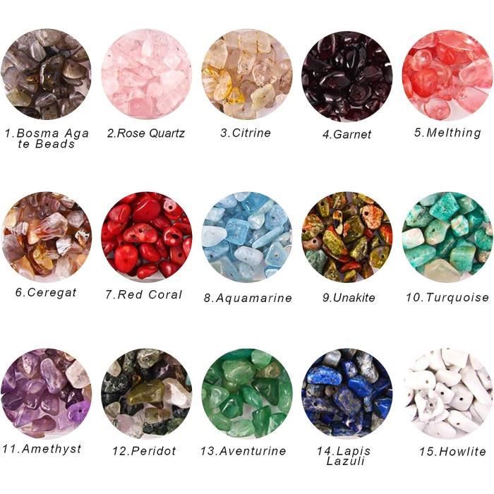 Lot De Perles Multicolores 6 Mm Pour Bijoux DIY – Pierres Naturelles, Bois, Lettres | Pour Bracelets, Colliers, Bagues