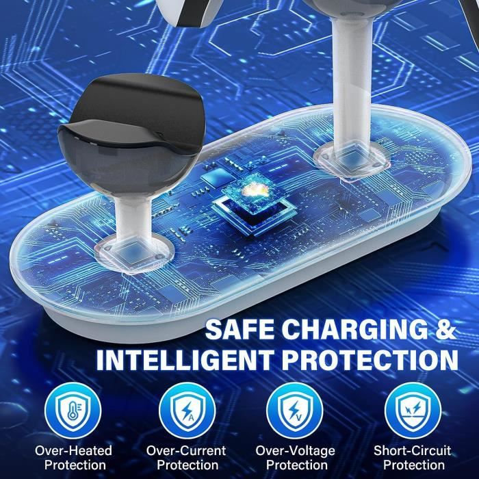 Chargeur PS5, Station de Chargement,Support Double USB de Charge Rapide avec Indicateur