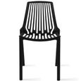 Lot de 4 chaises de jardin - Oviala - Noir - 55 x 46 x 79,5 cm - Polypropylène-2