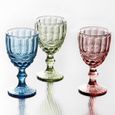 Verre à vin,Verres à vin Vintage,300ml 10oz,pour fête de mariage,verres à eau pour noël - Type blue rhombus - 240ml-2