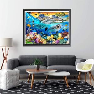 DPHERO Kit de peinture diamant 5D à faire soi-même, motif coucher de soleil, pour adultes et enfants, avec strass, pour décoration de la maison, 30 x 40 cm