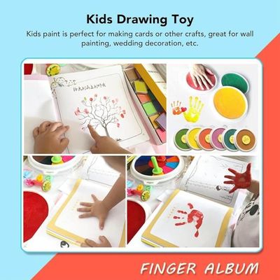 Wekuw Peinture Au Doigt 25 Couleurs – Non Toxique, Lavable, Tampon 24 Cm – Créatif Dès 3 Ans