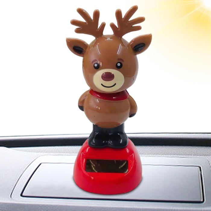 Figurine De Noël Solaire Dansante – Décoration Animée Pour Sapin Ou Voiture, Secoue La Tête, Style Bonhomme De Neige Ou étoile - 2