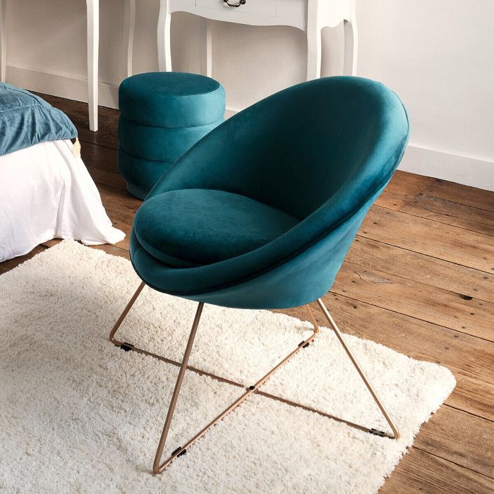 Atmosphera Fauteuil Pour Enfant Bleu - Fauteuil Crapaud Confortable Dès 3 Ans