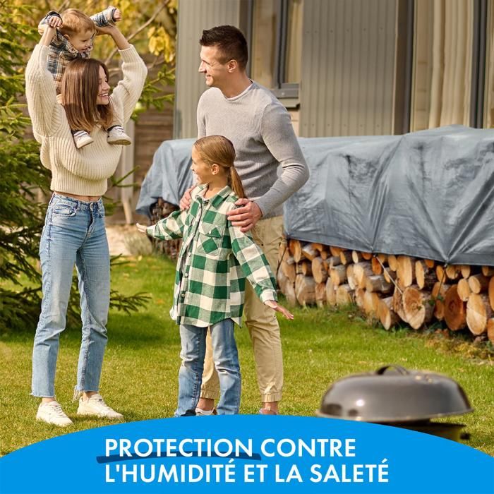 Bâche Imperméable Avec œillets - 8x10m, 80m², Polyvalente Pour Jardin, Camping, Protection