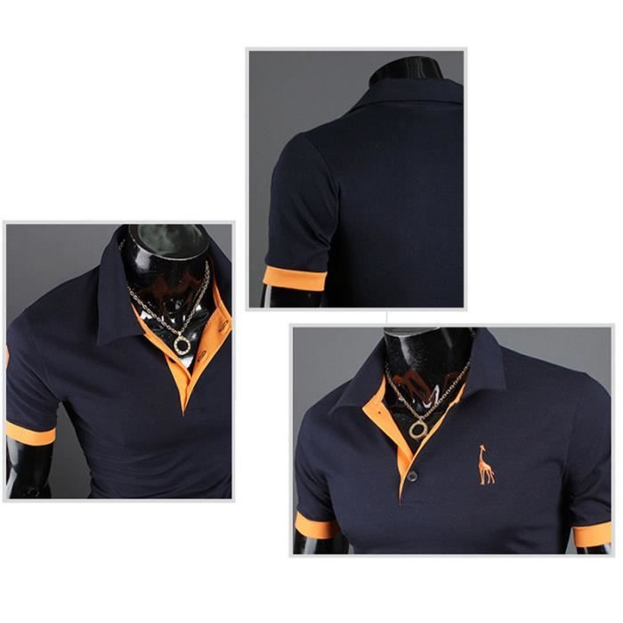 Tee Shirt Homme Manche Courte Polo Homme De Marque Polo Shirt Slim Fit FUNMOON Cdiscount Pret a Porter