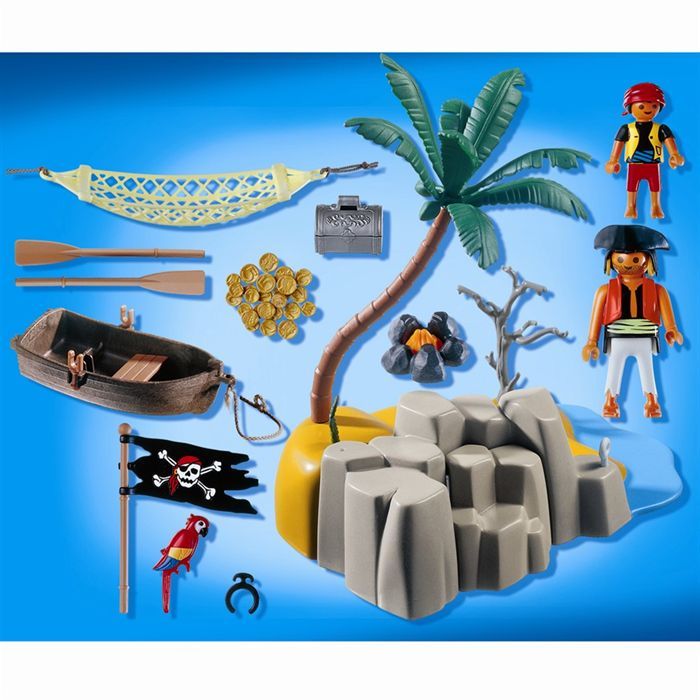Playmobil Compact Set Ile aux pirates 2 personnages et accessoires inclus Cdiscount Jeux Jouets