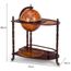 Bar Mobile Globe Terrestre En Bois D'Eucalyptus - Range-Bouteilles Avec Roulettes Et Couvercle - Style Vintage