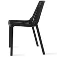 Lot de 4 chaises de jardin - Oviala - Noir - 55 x 46 x 79,5 cm - Polypropylène-3