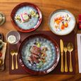 vancasso, Série Starry, Service de Table en Céramique 12 pièces pour 4 Personnes, Assiette Plate, Assiette à Dessert, Bols - Style-3