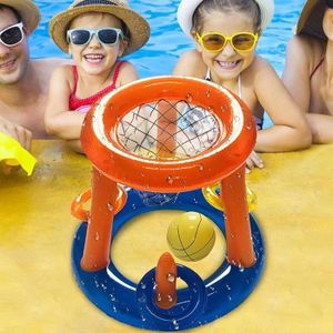 Panier De Basket Flottant Pour Piscine XXL - Incl. 2 Ballons + Pompe - Jeu Aquatique Géant Été Enfants & Adultes