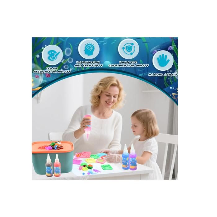 Mocoosy Magisch speelgoed: doe-het-zelf speelgoed voor kinderen van 4, 5, 6, 7, 8, 9 jaar, Magic Water Elf met 20 kleuren Aqua Gelz en 16 vormen, magische watergel, 3D, activiteiten, creatief speelgoedcadeau