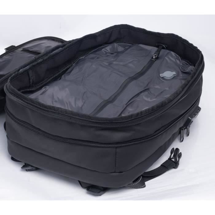 Lot de 3 sacs sous vide pour vêtements - 20 l - Avec pompe rechargeable de 2400 mAh - Sacs de compression en TPU réutilisables et hermétiques - Avec valve et fermeture