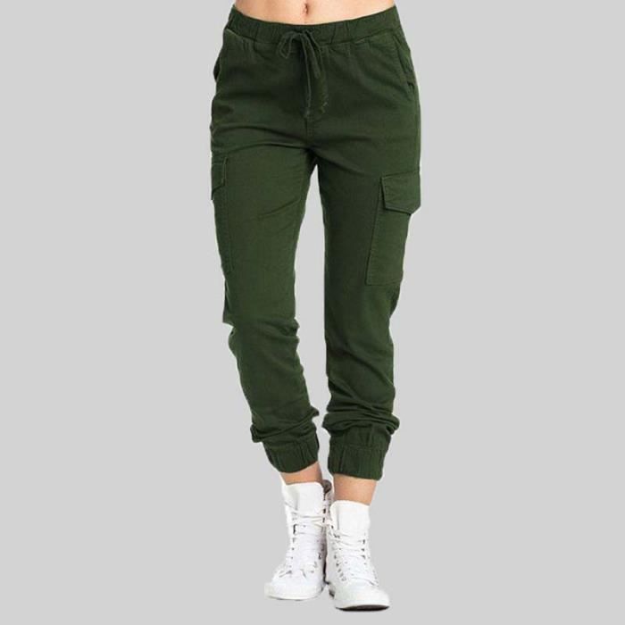 Pantalon Cargo Jogging Femme Avec Poche Pantalons Jogging Taille