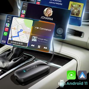 Adaptateur Android Auto Sans Fil 2025 - Ultra Compact, Connexion Stable & Rapide, Plug & Play Pour Une Conduite Connectée Sans Câble