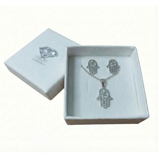 Boucles D'oreilles Dormeuses Anciennes Main De Fatma En Argent Filigrané - Bijou Vintage 5387