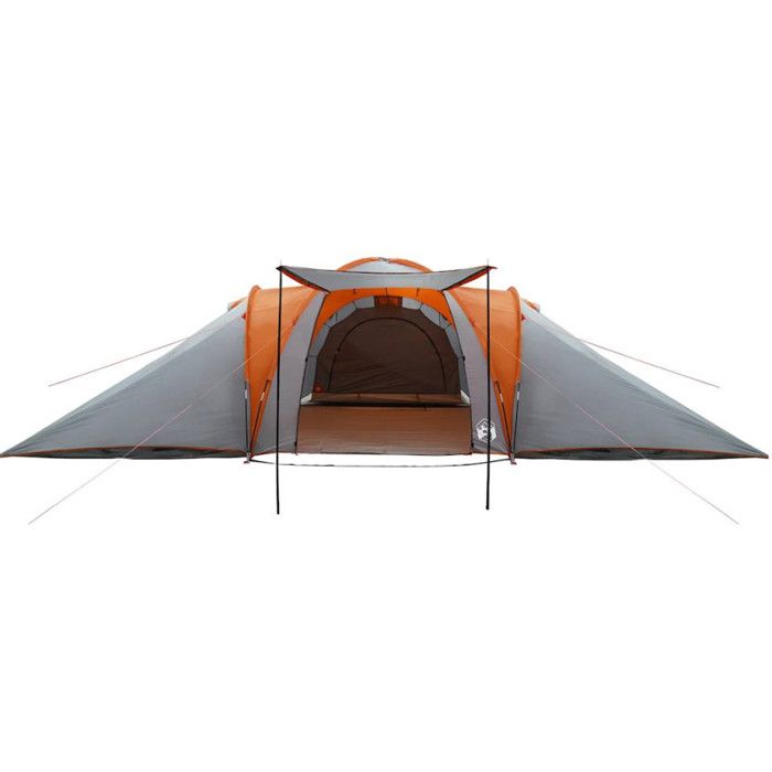 VidaXL Tente familiale à dôme 6 personnes gris et orange imperméable ...